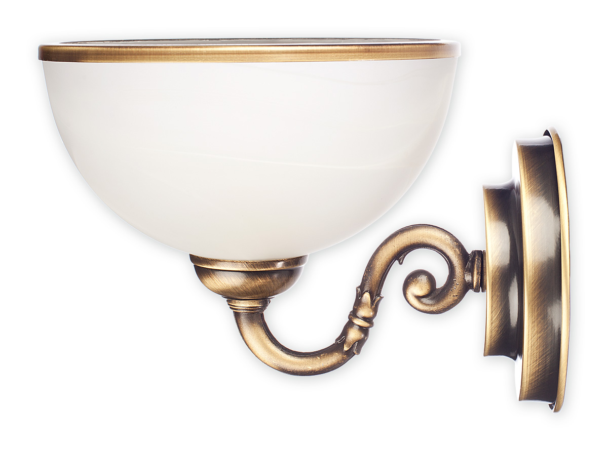 SATO PLUS PAT Wandleuchte 1-flammig, Korpus: Patina, Lampenschirm: Alabaster
