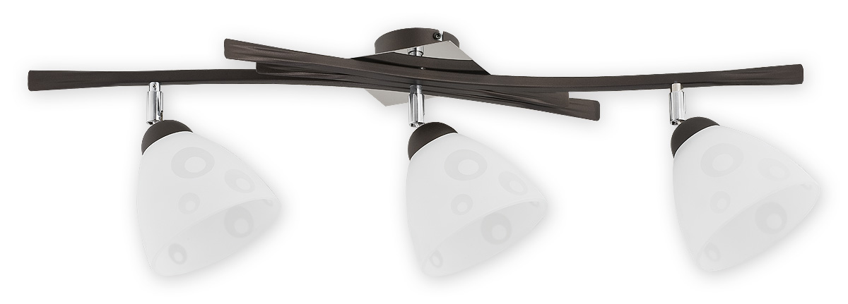 LENA RW Deckenleuchte 3-flammig, Korpus: Rost Wengé, Lampenschirm: Weiß