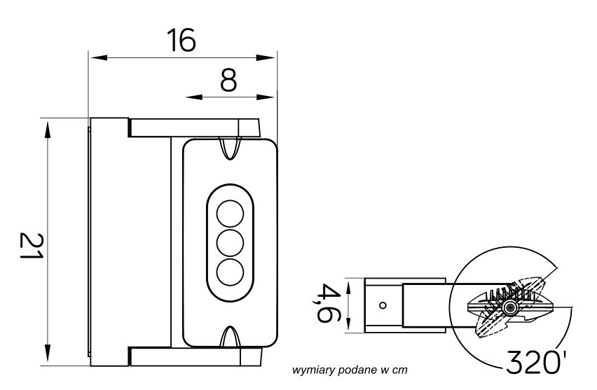 RADIUS 6144S-1  Wandleuchte außen, Korpus: Silber