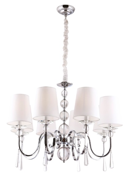 CHARLOTTE P0110 Pendelleuchte 8-flammig, Ø: 75 cm, Korpus: Chrom
