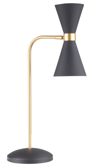 CORNET T0039 Schreibtisch- und Tischleuchte 2-flammig LED, Korpus: Schwarz + Gold