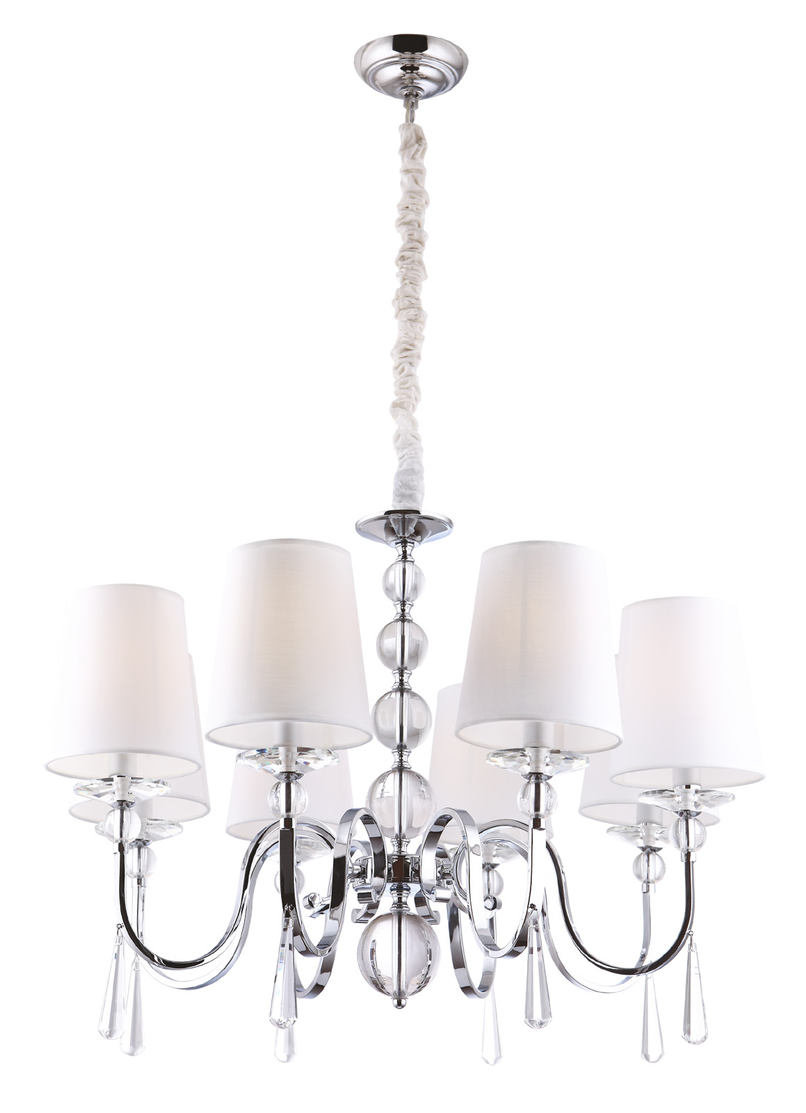 CHARLOTTE P0109 Pendelleuchte 6-flammig, Ø: 70 cm, Korpus: Chrom