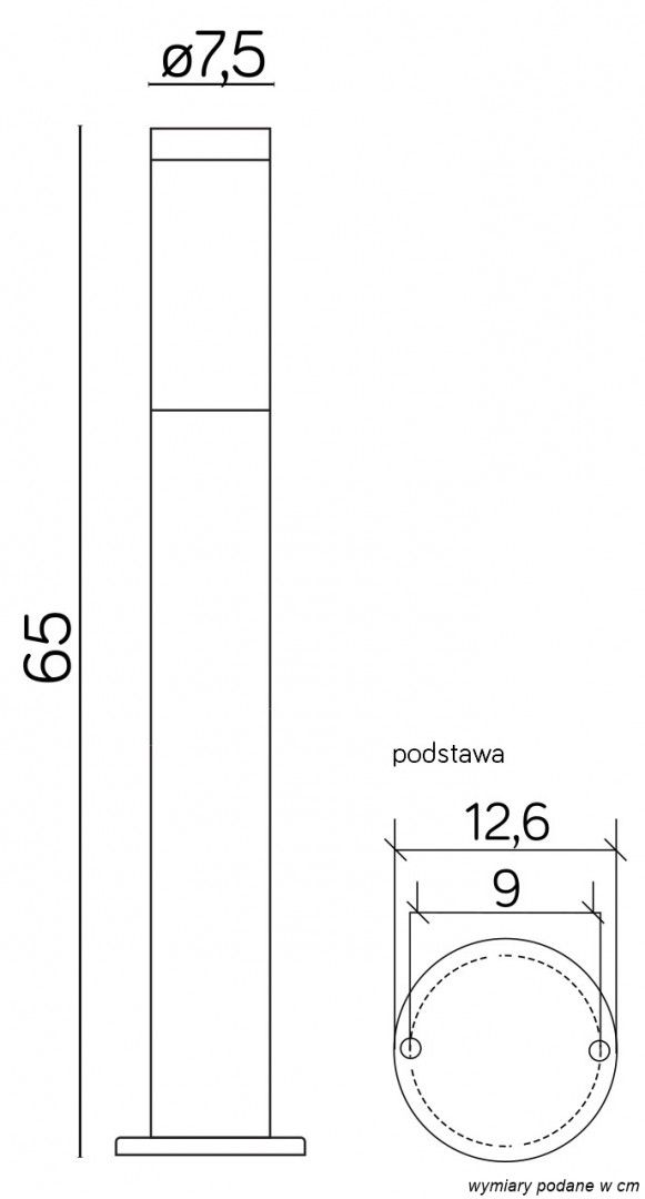 INOX ST 022-650   Sockelleuchte außen, Korpus: Gebürsteter Stahl