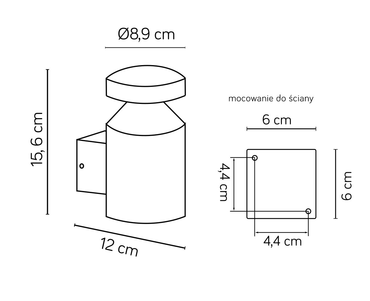DELTA DL-K100 Wandleuchte außen, Korpus: Dunkelgrau