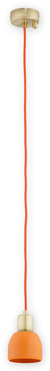 PIU PAT Pendelleuchte 1-flammig, Korpus: Patina, Lampenschirm: Orange