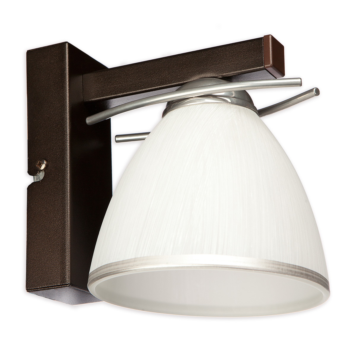 MARIO CRW Wandleuchte 1-flammig, Korpus: Rost Wengé, Lampenschirm: Weiß