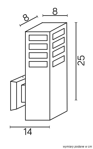 RADO III K AL Wandleuchte außen, Korpus: Silber
