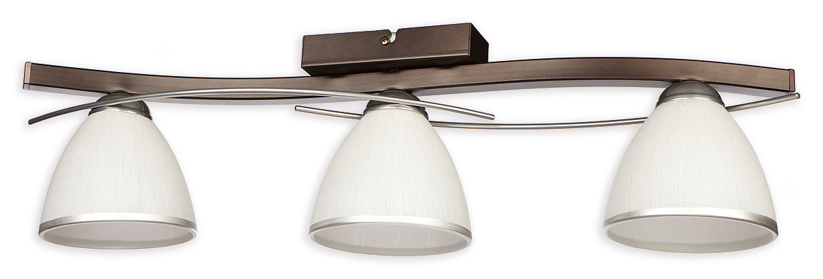 MARIO CRW Deckenleuchte 3-flammig, Korpus: Rost Wengé, Lampenschirm: Weiß MARIO CRW Deckenleuchte 3-flammig, Korpus: Rost Wengé, Lampenschirm: Weiß