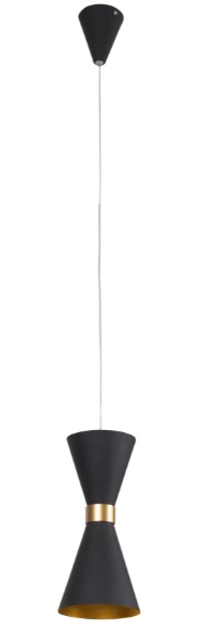 CORNET P0330 Pendelleuchte 1-flammig LED, Ø: 12 cm, Korpus: Schwarz + Gold
