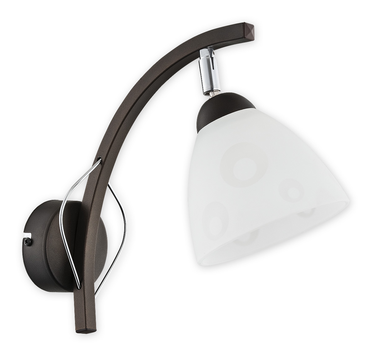 OSLO PLUS RW Wandleuchte 1-flammig, Korpus: Rost Wengé, Lampenschirm: Weiß