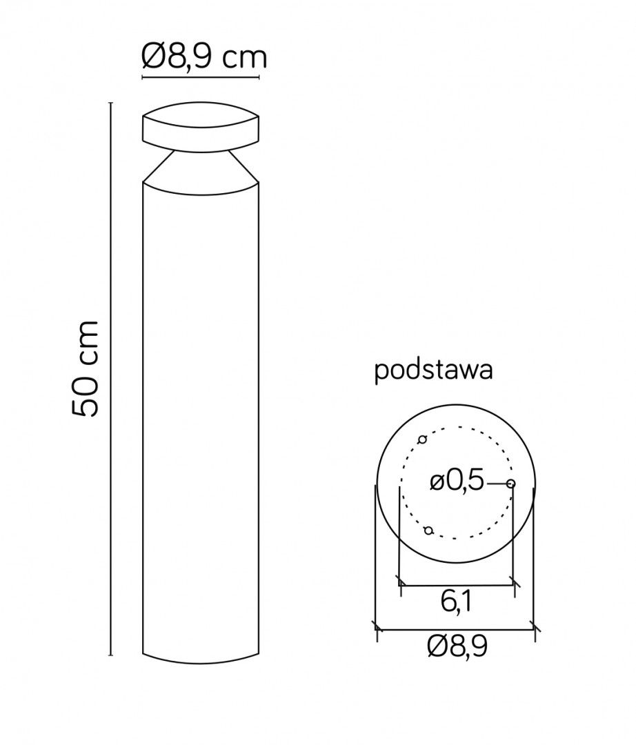 DELTA DL-500 Wegebeleuchtung, Korpus: Dunkelgrau