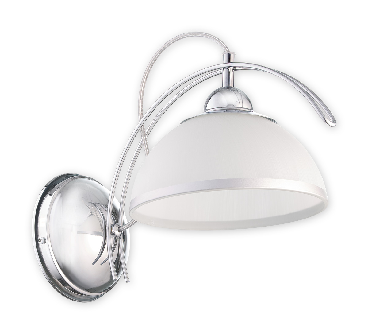 FLEX CH Wandleuchte 1-flammig, Korpus: Chrom, Lampenschirm: Weiß