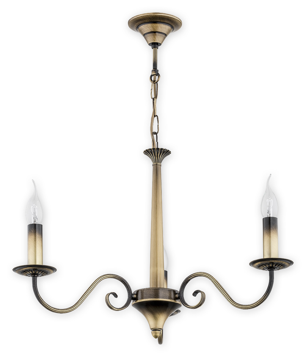 ASTI PAT Pendelleuchte 3-flammig, Korpus: Patina, kein Lampenschirm.