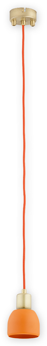 PIU PAT Pendelleuchte 1-flammig, Korpus: Patina, Lampenschirm: Orange