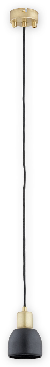 PIU PAT Pendelleuchte 1-flammig, Korpus: Patina, Lampenschirm: Schwarz
