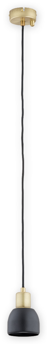 PIU PAT Pendelleuchte 1-flammig, Korpus: Patina, Lampenschirm: Schwarz