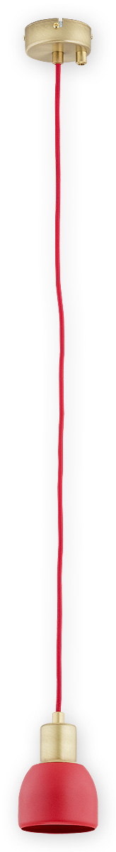 PIU PAT Pendelleuchte 1-flammig, Korpus: Patina, Lampenschirm: Rot
