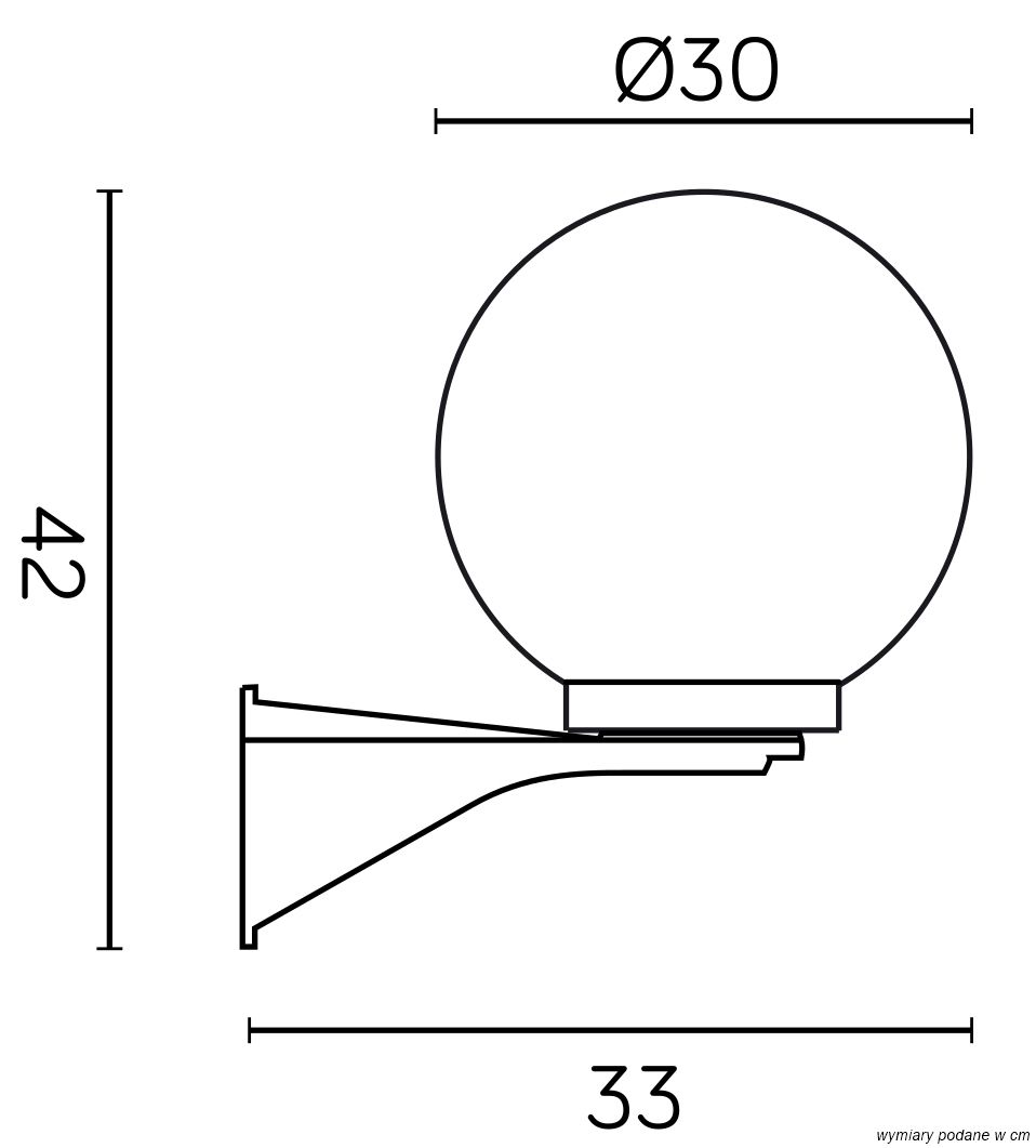 KULE K 3012/1/KD 300 Wandleuchte außen, Korpus: Schwarz