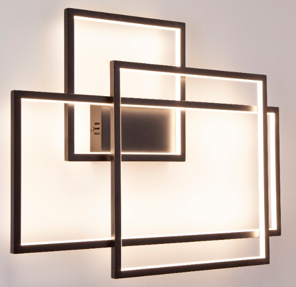 GEOMETRIC W0233D Wandleuchte LED, Korpus: Schwarz, Lampenschirm: Acrylglas