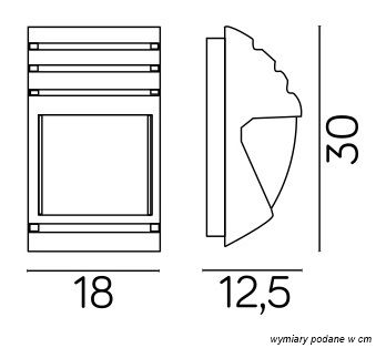 CITY 1836 II BL Wandleuchte außen, Korpus: Schwarz