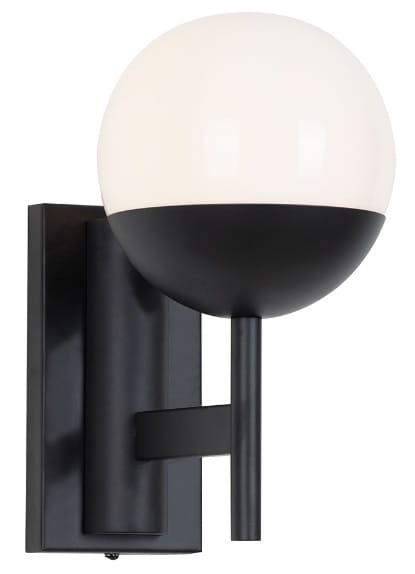 DALLAS W0255 Wandleuchte 1-flammig, Korpus: Schwarz, Lampenschirm: Glas