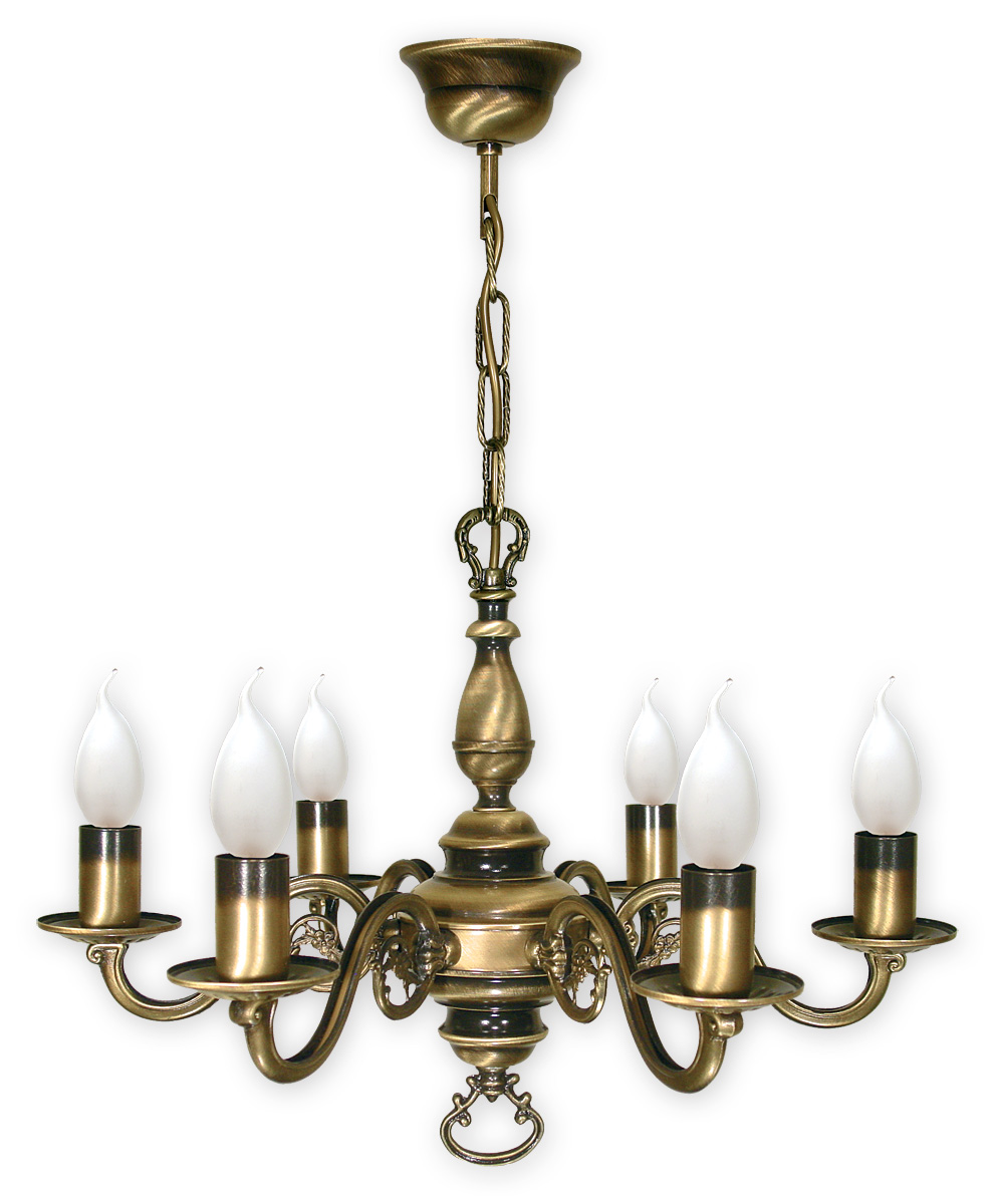 SWIECZNIK PAT Pendelleuchte 6-flammig, Korpus: Patina, kein Lampenschirm.