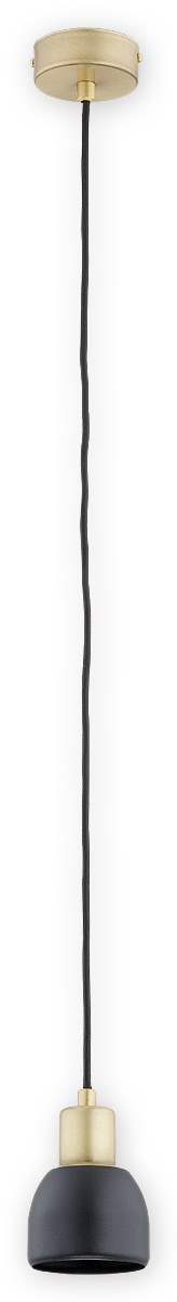 PIU PAT Pendelleuchte 1-flammig, Korpus: Patina, Lampenschirm: Schwarz