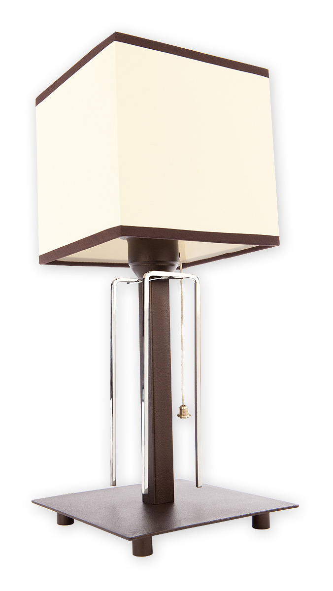 ZENIT RW Schreibtisch- und Tischleuchte 1-flammig, Korpus: Rost Wengé, Lampenschirm: Cremé