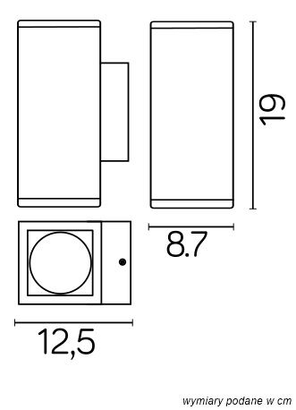 ADELA M1460 DG Wandleuchte außen, Korpus: Dunkelgrau
