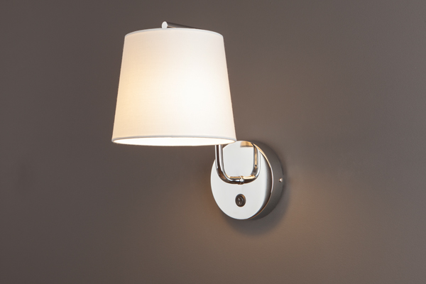 CHICAGO W0195 Wandleuchte 1-flammig, Korpus: Chrom, Lampenschirm: Textil