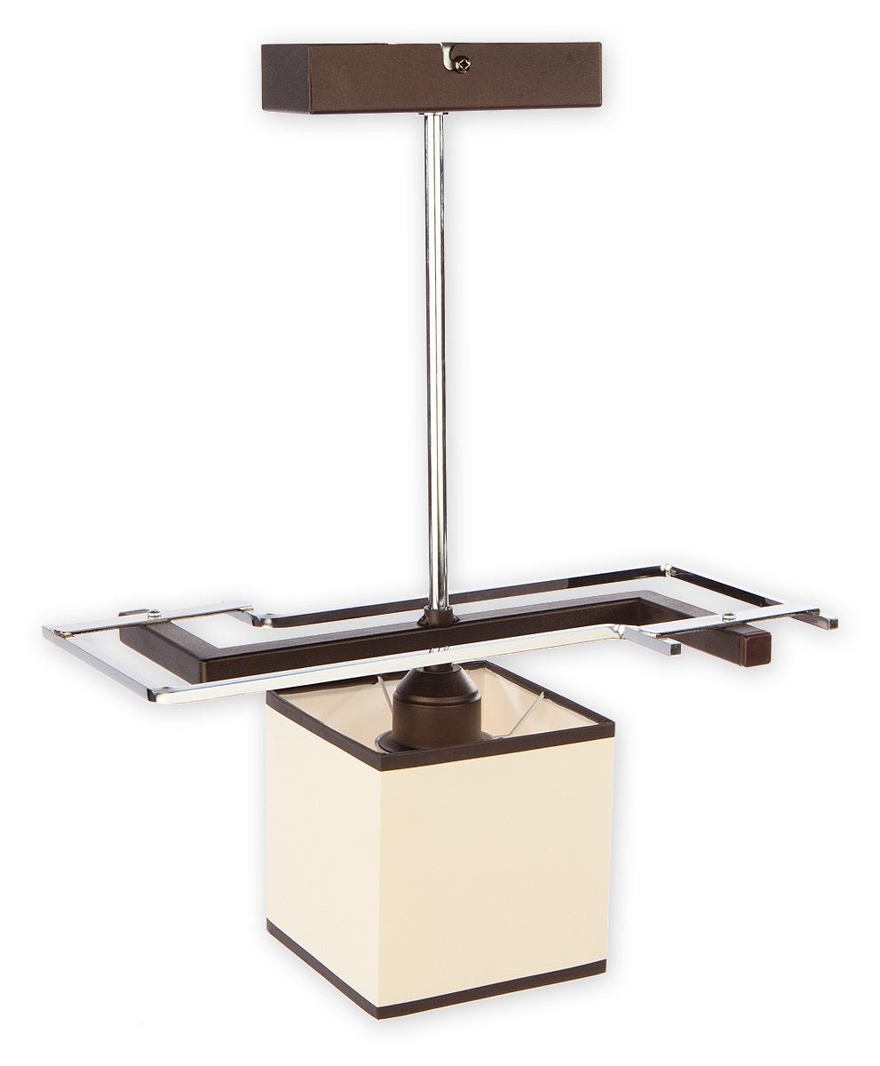 ZENIT RW Pendelleuchte 1-flammig, Korpus: Rost Wengé, Lampenschirm: Cremé