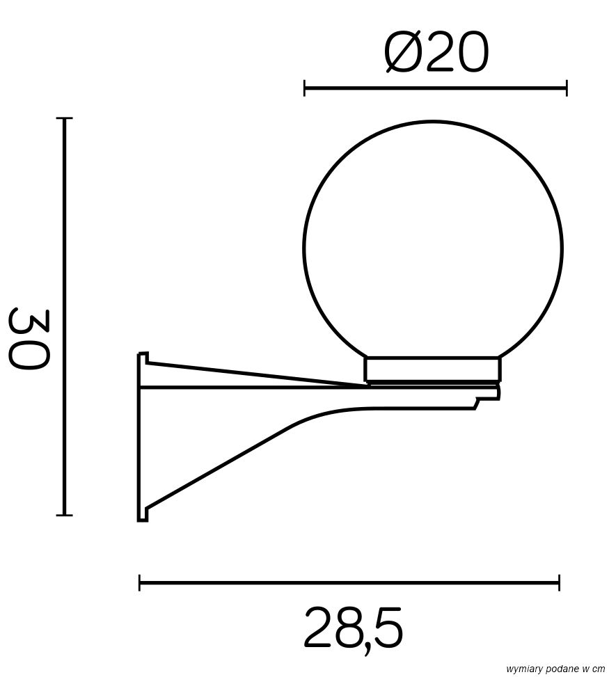 KULE K 3012/1/KD 200 Wandleuchte außen, Korpus: Schwarz