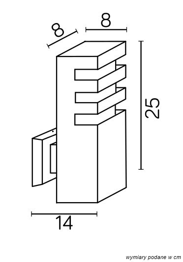 RADO K AL Wandleuchte außen, Korpus: Silber
