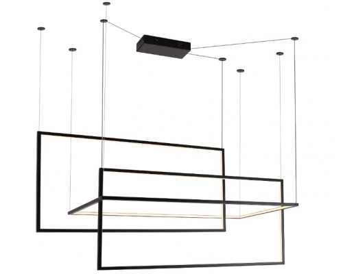 GEOMETRIC P0271D Pendelleuchte LED, Korpus: Schwarz, Lampenschirm: Acrylglas