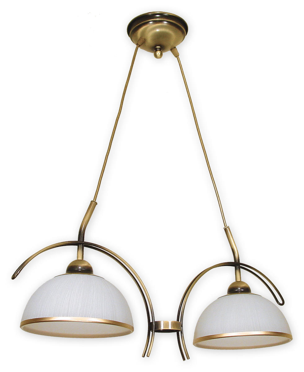FLEX PAT Pendelleuchte 2-flammig, Korpus: Patina, Lampenschirm: Weiß