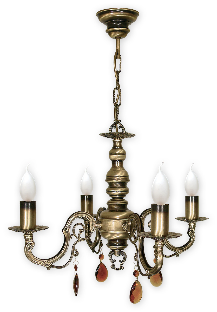 ANTARES PAT Pendelleuchte 4-flammig, Korpus: Patina, kein Lampenschirm.