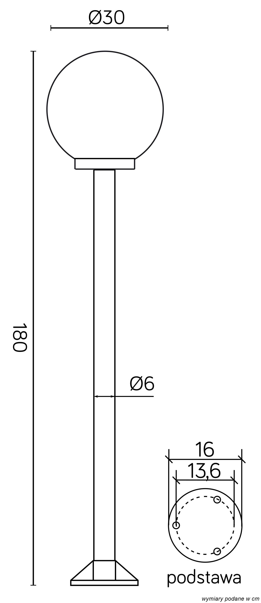 KULE K 5002/1/K 300 Sockelleuchte außen, Korpus: Schwarz