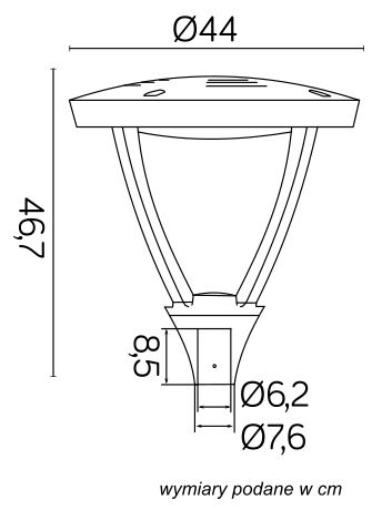 ?MARS LS-LB-22A Mastleuchte, Korpus: Gebürstetes Aluminium