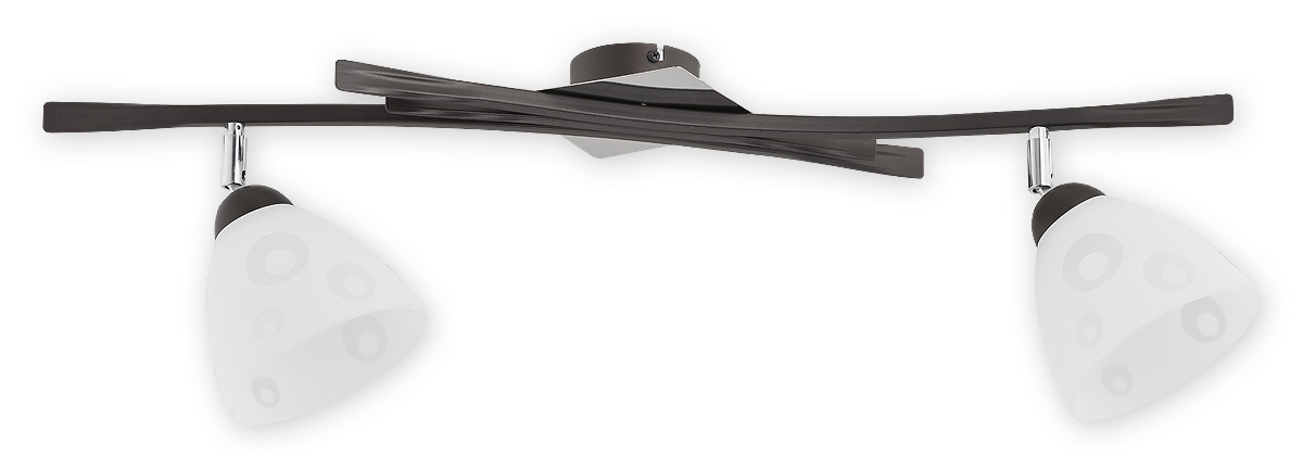 LENA RW Deckenleuchte 2-flammig, Korpus: Rost Wengé, Lampenschirm: Weiß