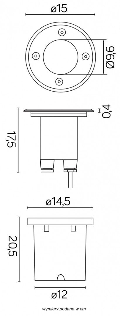 MIX 5725 C  Wegebeleuchtung, Korpus: Gebürstetes Aluminium