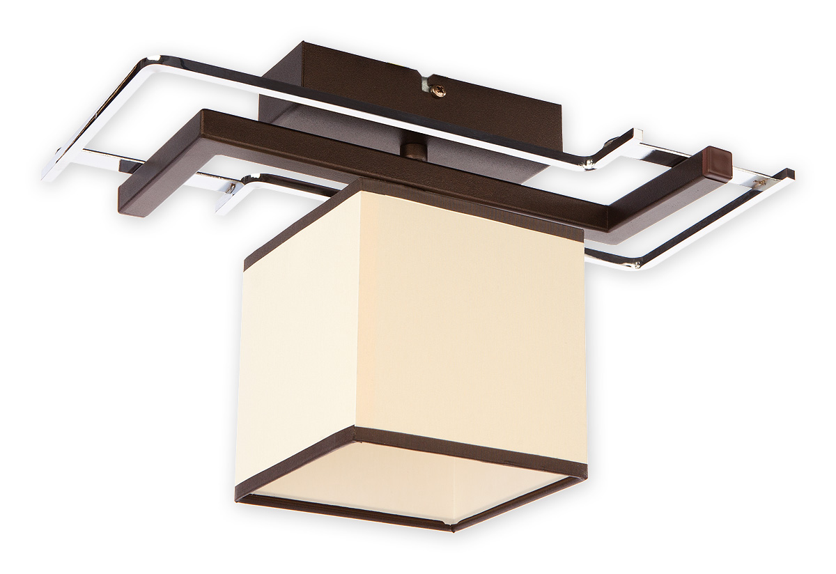 ZENIT RW Deckenleuchte 1-flammig, Korpus: Rost Wengé, Lampenschirm: Cremé ZENIT RW Deckenleuchte 1-flammig, Korpus: Rost Wengé, Lampenschirm: Cremé