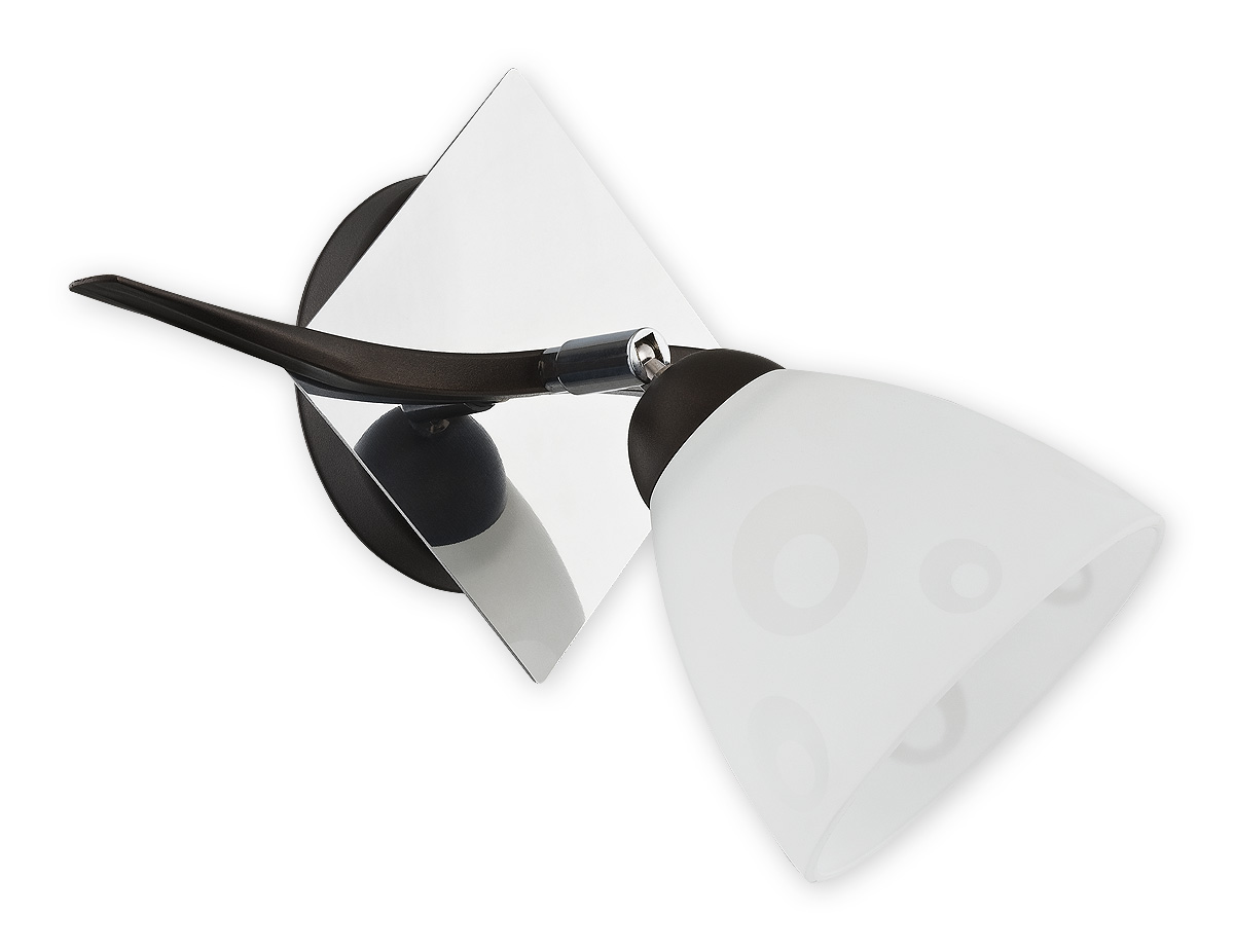 LENA RW Wandleuchte 1-flammig, Korpus: Rost Wengé, Lampenschirm: Weiß