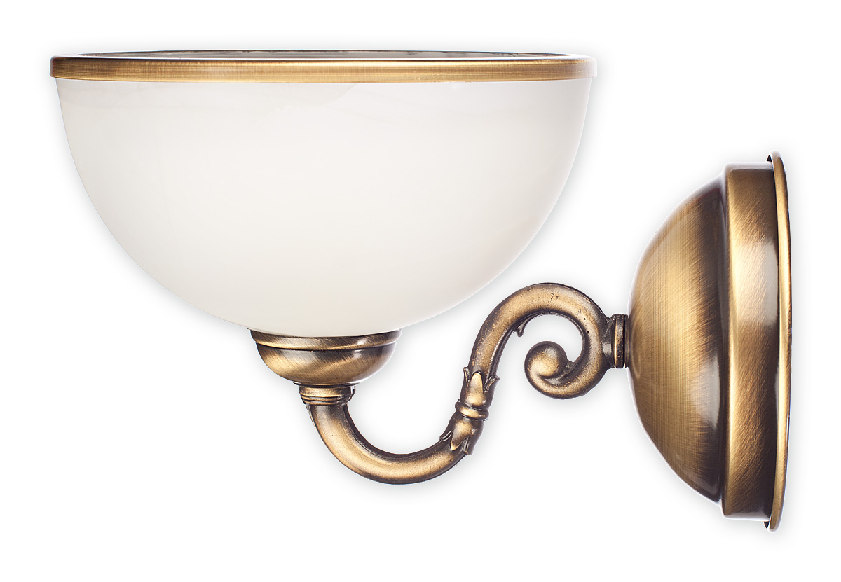 SATO PAT Wandleuchte 1-flammig, Korpus: Patina, Lampenschirm: Alabaster