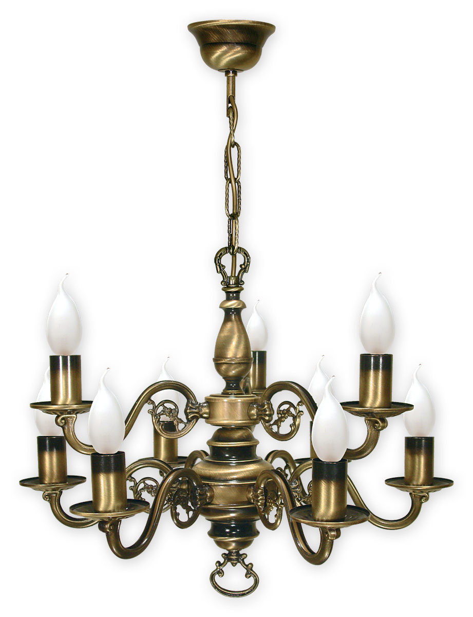 SWIECZNIK PAT Pendelleuchte 9-flammig, Korpus: Patina, kein Lampenschirm.