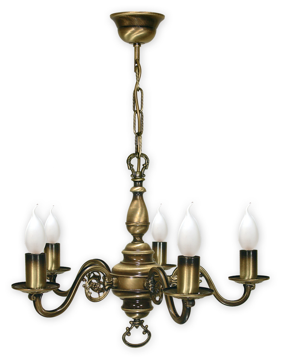 SWIECZNIK PAT Pendelleuchte 5-flammig, Korpus: Patina, kein Lampenschirm.