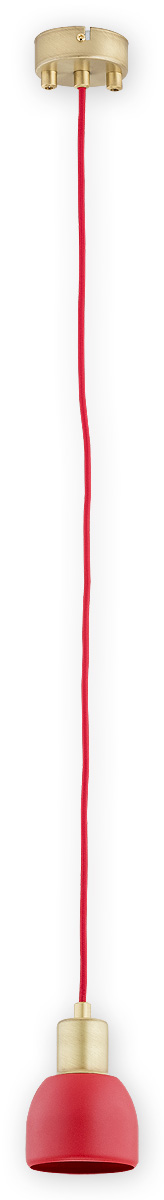 PIU PAT Pendelleuchte 1-flammig, Korpus: Patina, Lampenschirm: Rot