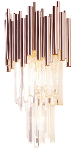 VOGUE W0227 Wandleuchte 4-flammig, Korpus: Gold, Lampenschirm: Glas