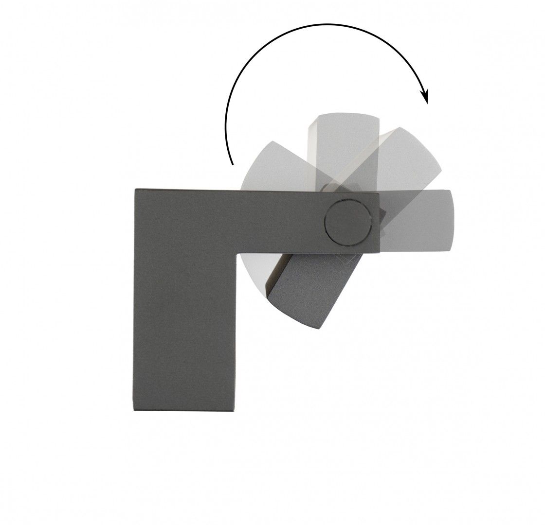 ROTA RT-K100 Wandleuchte außen, Korpus: Dunkelgrau