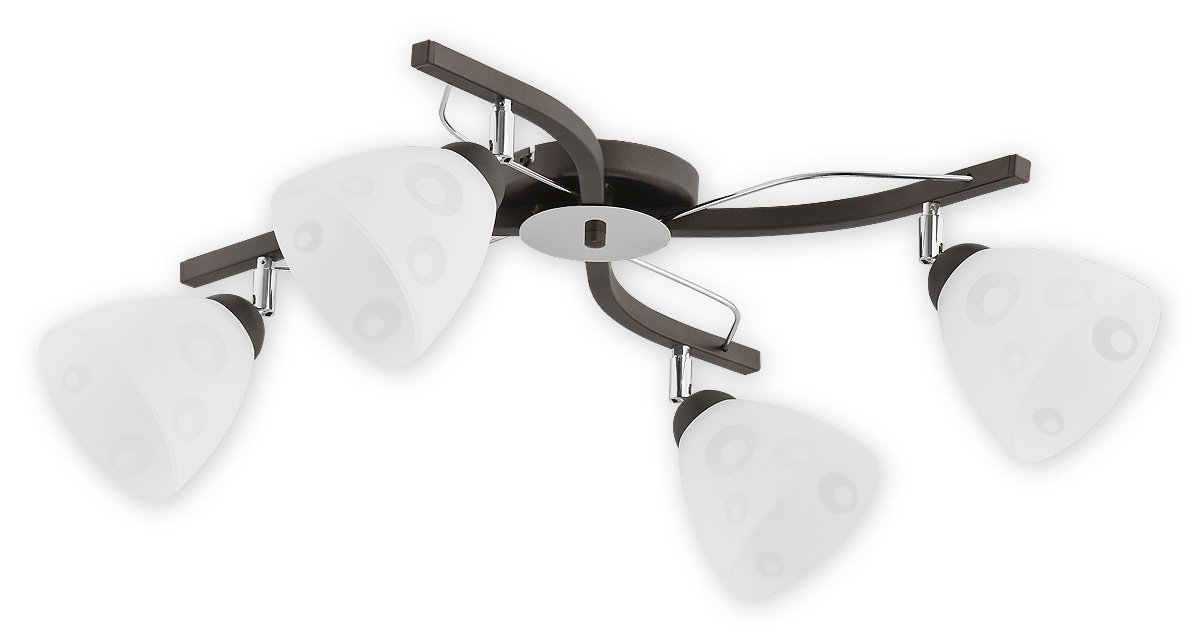 OSLO PLUS RW Deckenleuchte 4-flammig, Korpus: Rost Wengé, Lampenschirm: Weiß OSLO PLUS RW Deckenleuchte 4-flammig, Korpus: Rost Wengé, Lampenschirm: Weiß