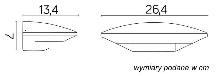 UFO 1880S  Wandleuchte außen, Korpus: Silber